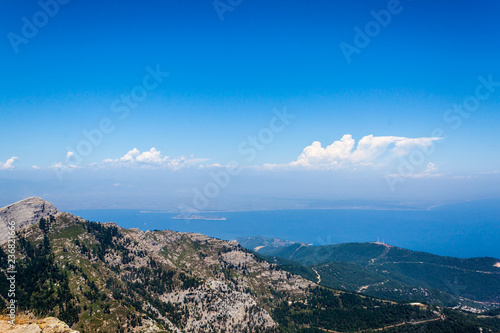 View from the mountain of Ipsario on the island of Thassos © dolphinartin