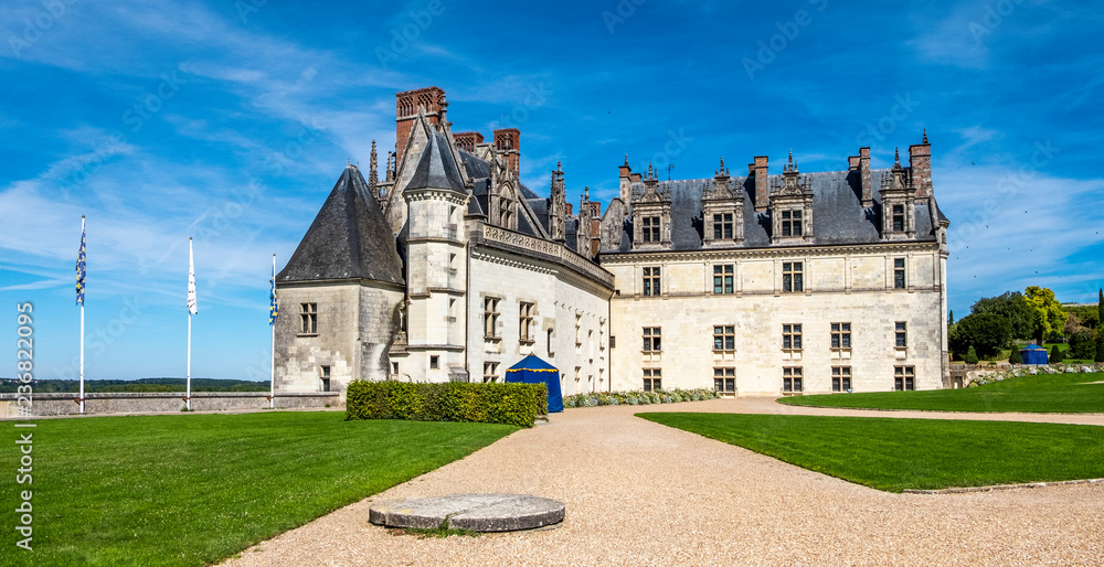 Chateau Amboise at sunny day. Loire valley, France.