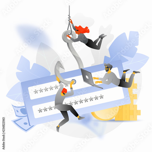Password Phishing Attack Illustration