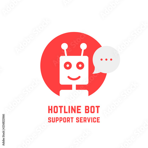red hotline bot support service logo