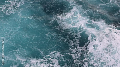 foamy azure ocean waves and currents