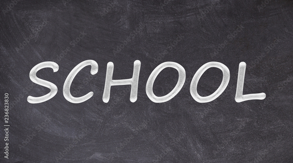 Obraz premium School written on blackboard