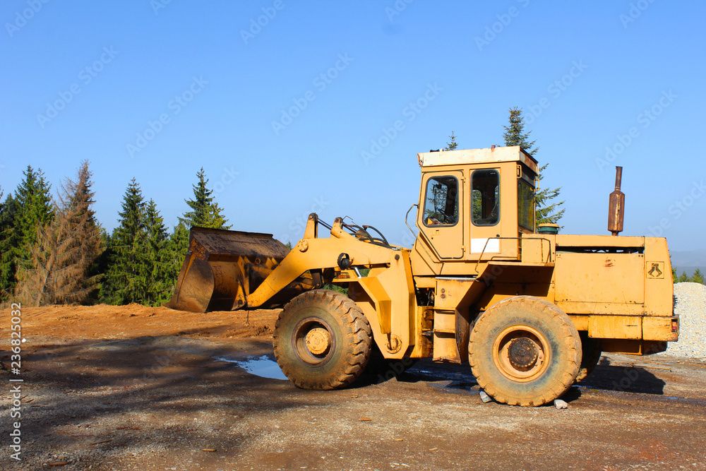 Obraz premium bulldozer at construction site
