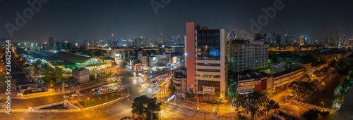 Paranoma Night View of Bangkok Central Train Station ( Hua Lam Pong ) i photo