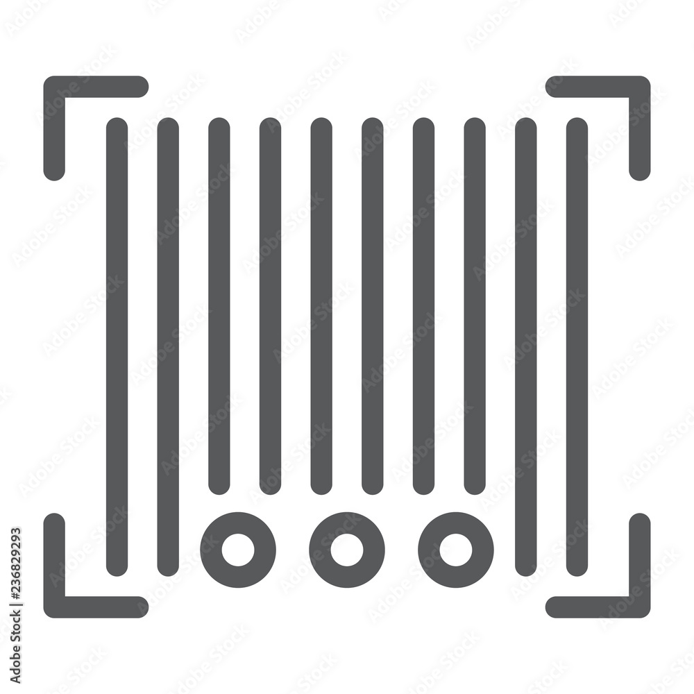 Barcode line icon, scanner and identification, code sign, vector graphics, a linear pattern on a white background. Barcode line icon, scanner and identification, code sign, vector graphics, a linear pattern on a white background.