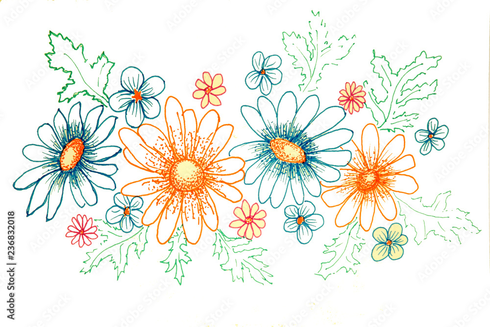 abstract floral background with flowers and place for text abstract floral background with flowers and place for text