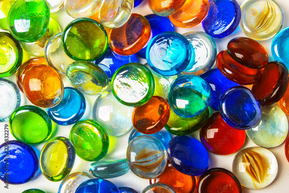 Multicolored glass stones