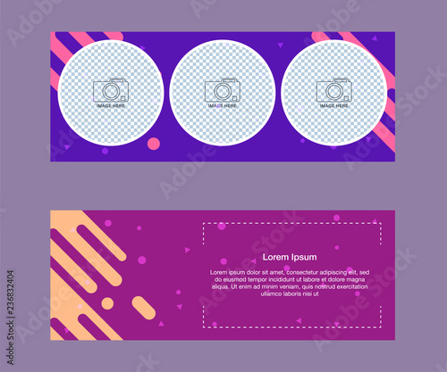 Social media banner template.. Use it to advertise in social networks to promote your product. Minimalistic abstract design