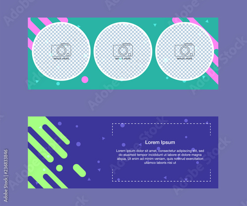 Social media banner template.. Use it to advertise in social networks to promote your product. Minimalistic abstract design