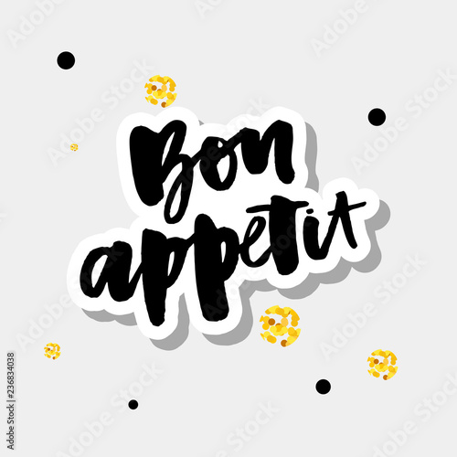 Bon appetit 2 lettering calligraphy brush design ink black