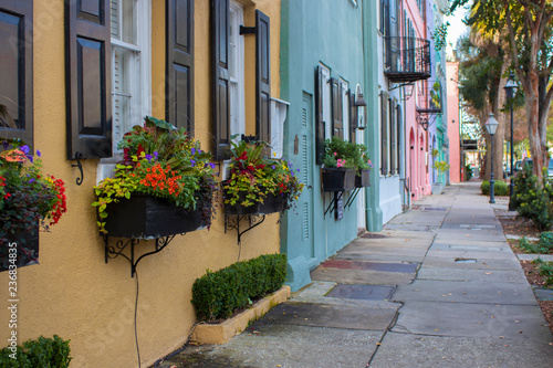 colorful street in old town