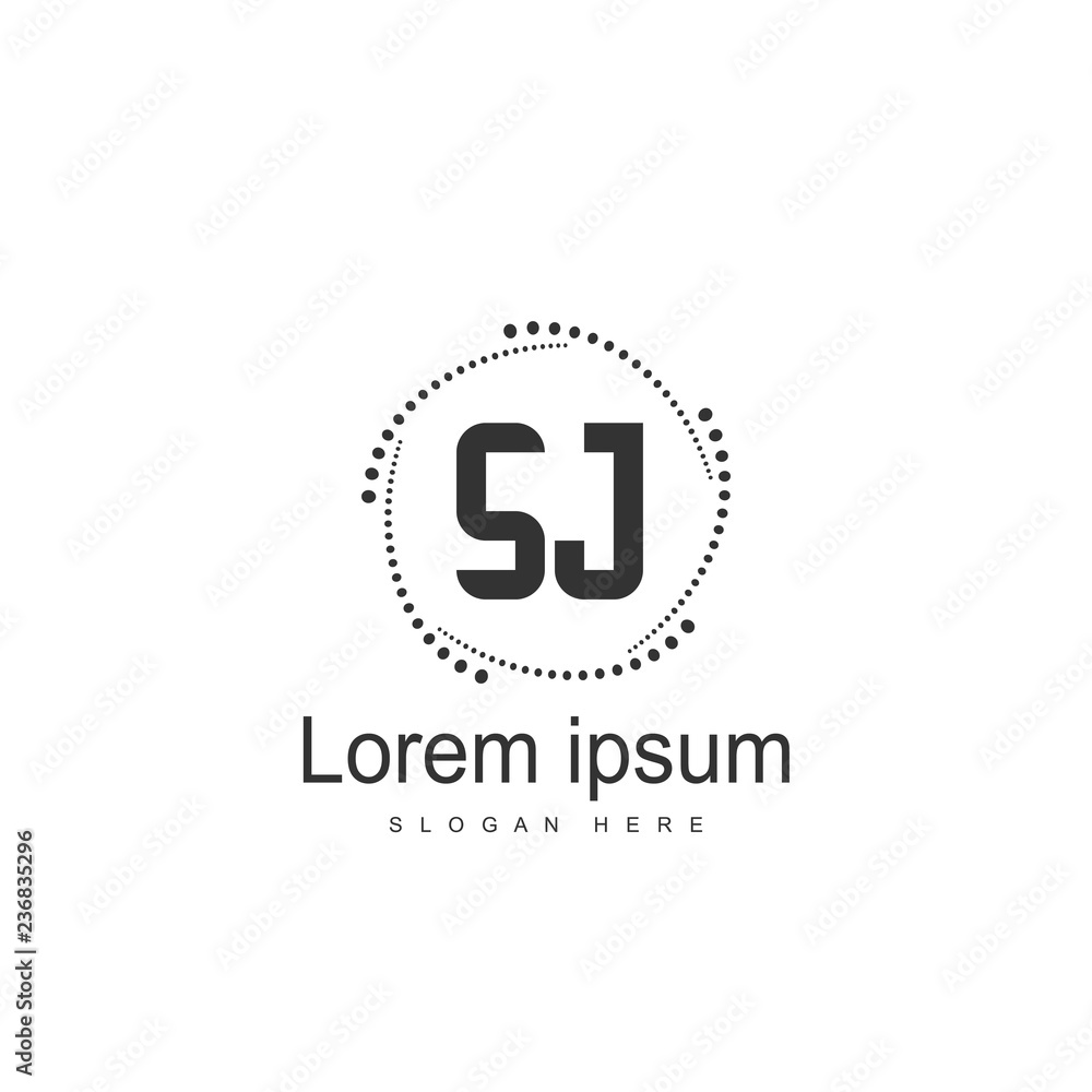 Initial letter SJ Logo template design. minimal letter logo Initial letter SJ Logo template design. minimal letter logo