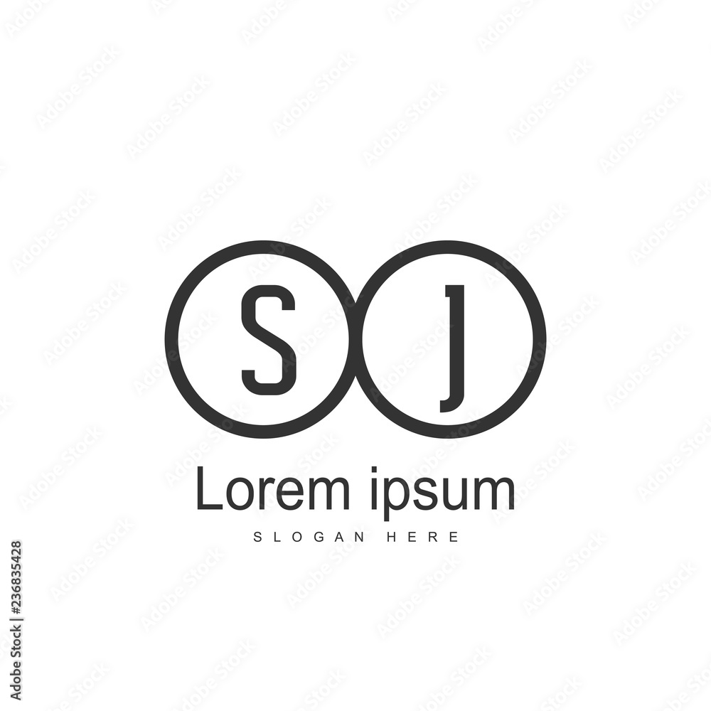 Initial letter SJ Logo template design. minimal letter logo Initial letter SJ Logo template design. minimal letter logo