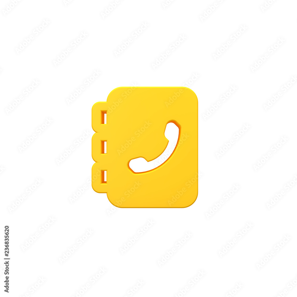 Telephone book 3d volumetric icon image isolated illustration Telephone book 3d volumetric icon image isolated illustration