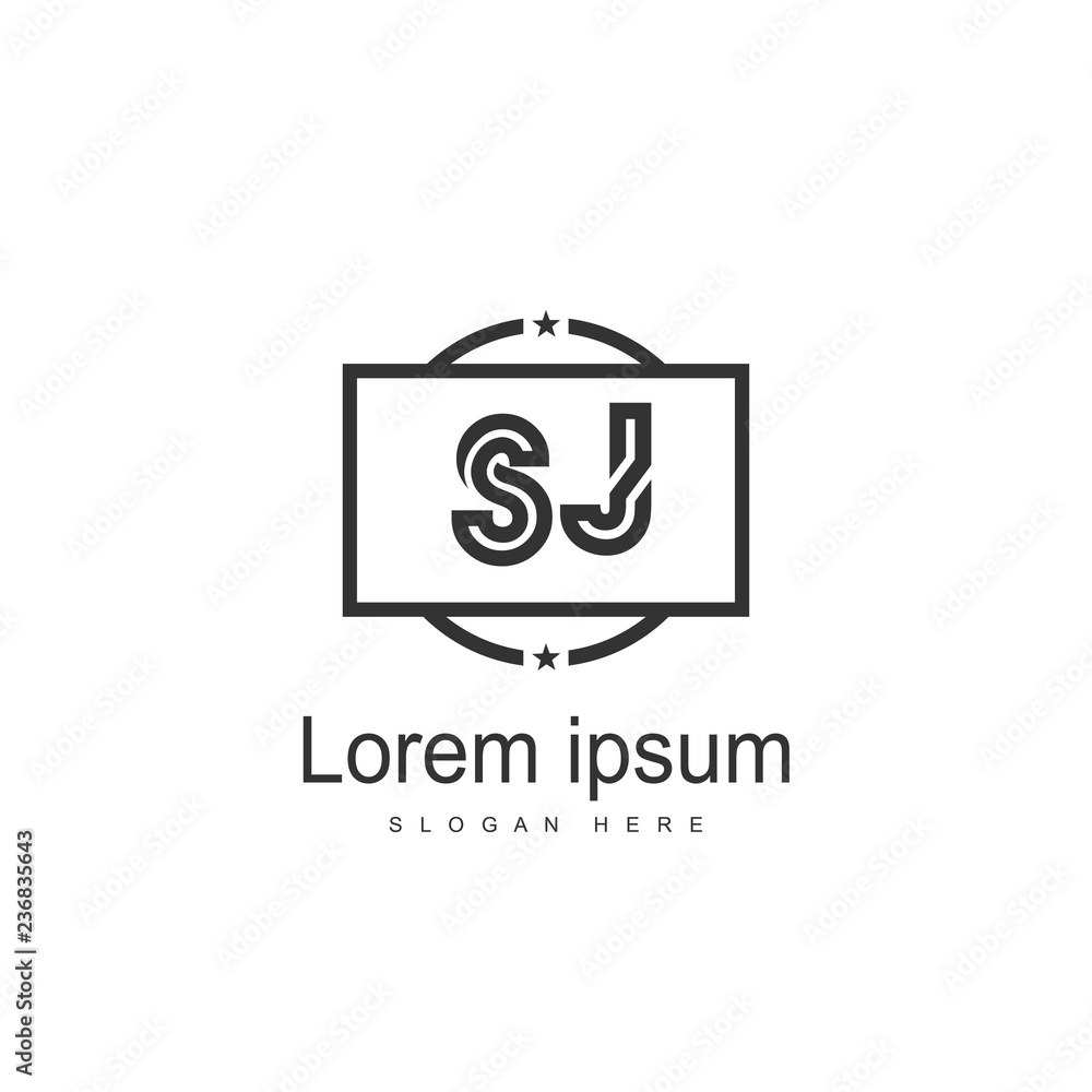 Initial letter SJ Logo template design. minimal letter logo