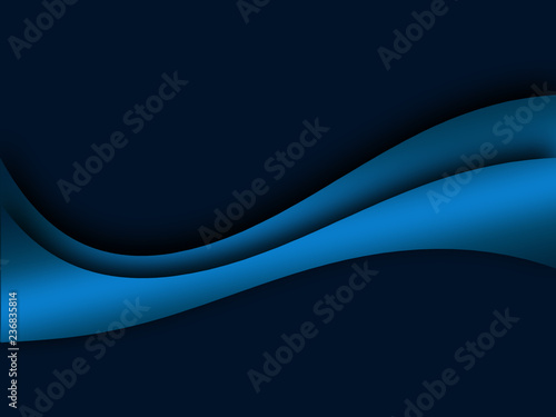 Blue curve line background on dark space with silver curve line , for text design 