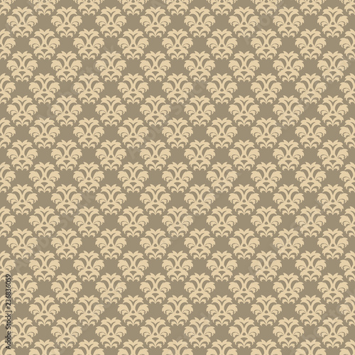 Vector seamless beige floral pattern in vintage style