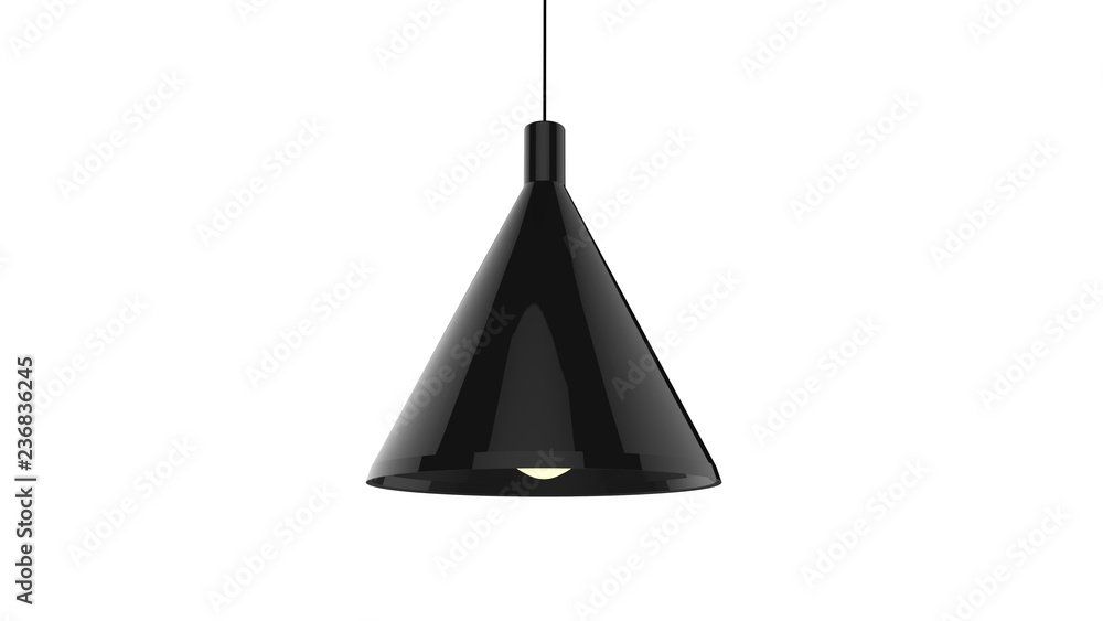 3D illustration of concept cone shaped pendant lamp ilustración de Stock |  Adobe Stock