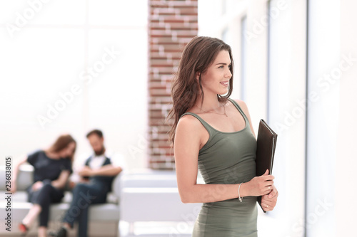 young business woman looking through office window Free Download young business woman looking through office window - GFXLoad
