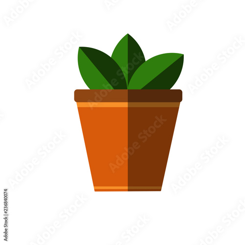 vector potted plant icon. Flat illustration of potted plant. potted plant isolated on white background. beautiful potted plant symbol