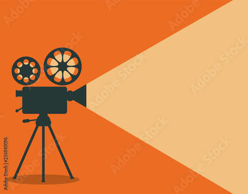Retro cinema projector vector illustration photo