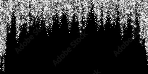 Sparkling silver luxury sparkling confetti. Scatte