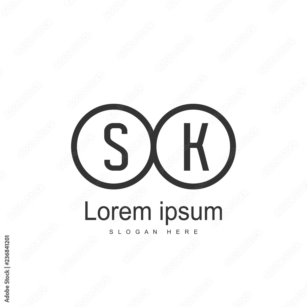 Initial letter SK Logo template design. minimal letter logo Initial letter SK Logo template design. minimal letter logo