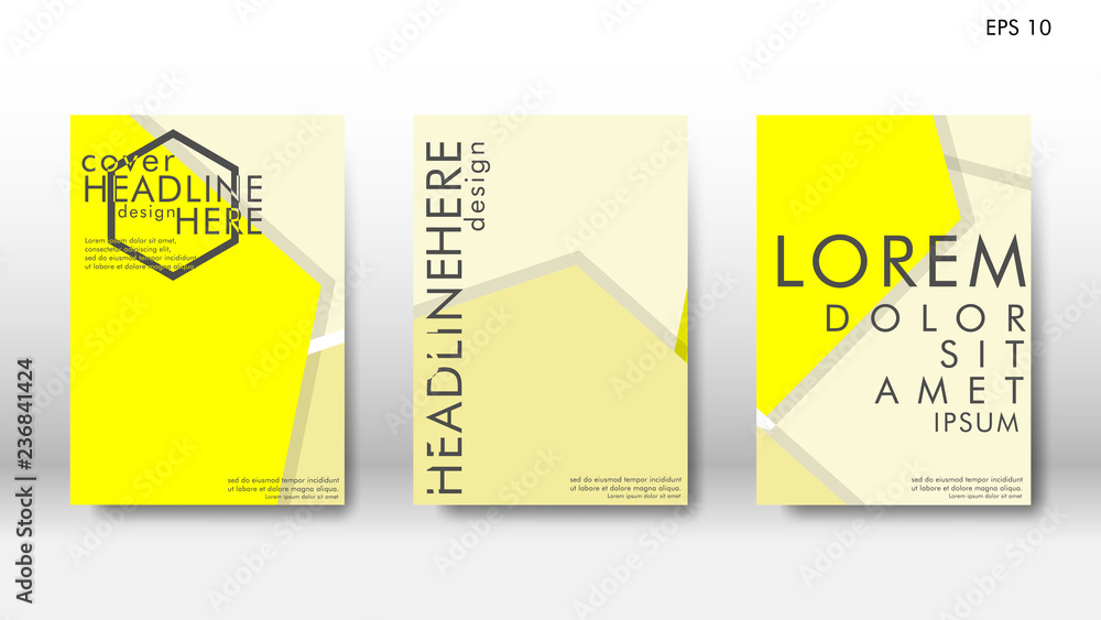 Plakat Abstract cover with hexagon elements. book design concept. Futuristic business layout. Digital poster template.