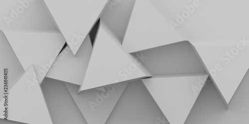White triangular abstract background 3d rendering