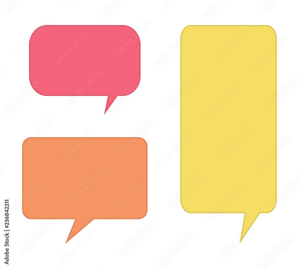 Pink, yellow and orange speech bubbles Pink, yellow and orange speech bubbles