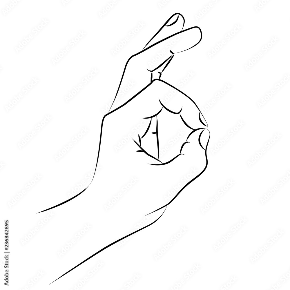 Strichzeichnung Finger Hand Loch Stock-Illustration | Adobe Stock
