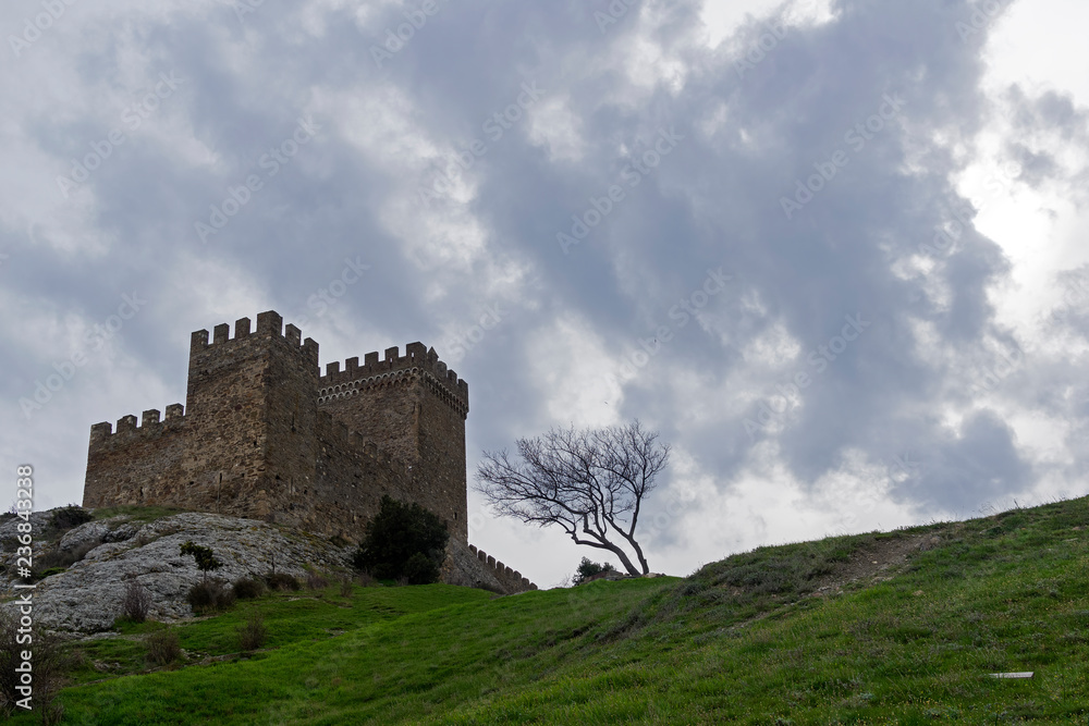 Citadel  in Genoese fortress in Sudak, Crimea.