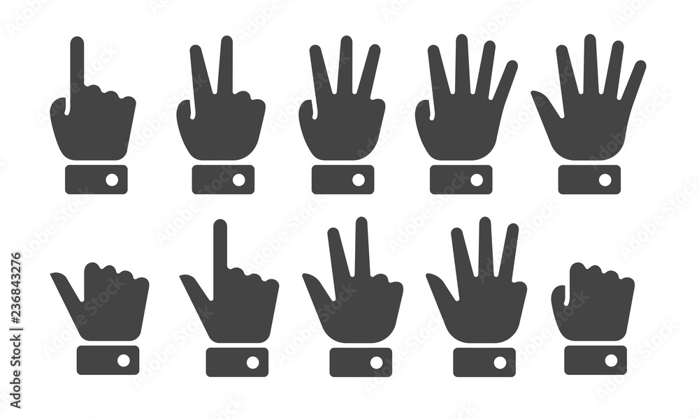 Obraz premium finger counting icon set,vector and illustration