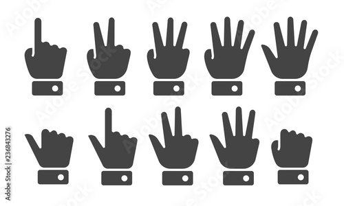 finger counting icon set,vector and illustration