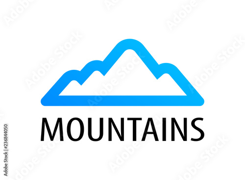 Mountains logo emblem for tour decoration - Vector illustration of travel to Mountains.