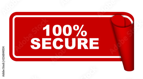 red vector banner 100% secure