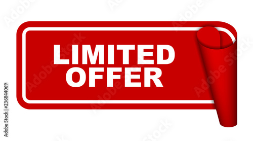 red vector banner limited offer