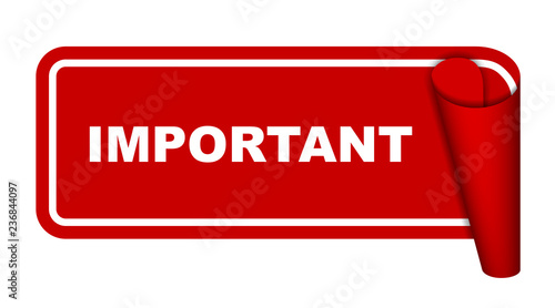 red vector banner important