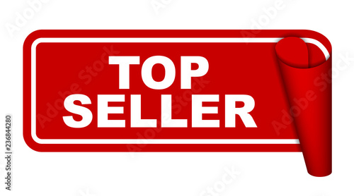 red vector banner top seller