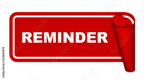 red vector banner reminder