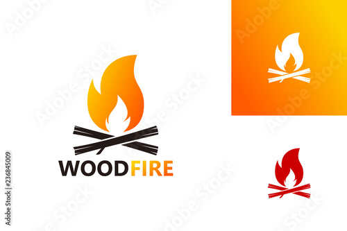 Wood Fire Logo Template Design Vector, Emblem, Design Concept, Creative Symbol, Icon