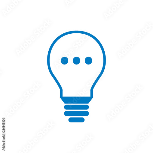 Glühbine PUNKT ... - Icon, Symbol, Piktogramm, grafisches Element - outline - blau - Hintergrund weiß - Vektor 