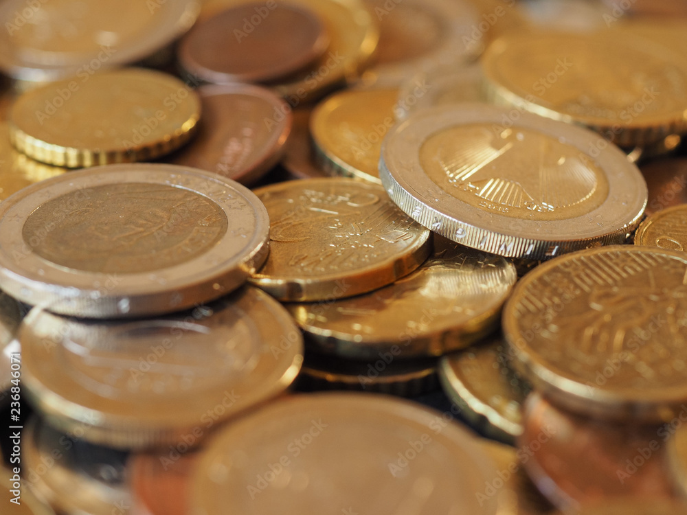 Euro coins, European Union background Euro coins, European Union background