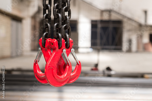 red hook on steel chain