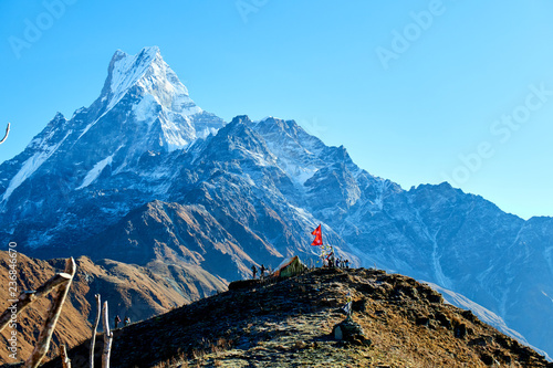 Machapuchare mountain Fishtail in Himalayas range Nepal