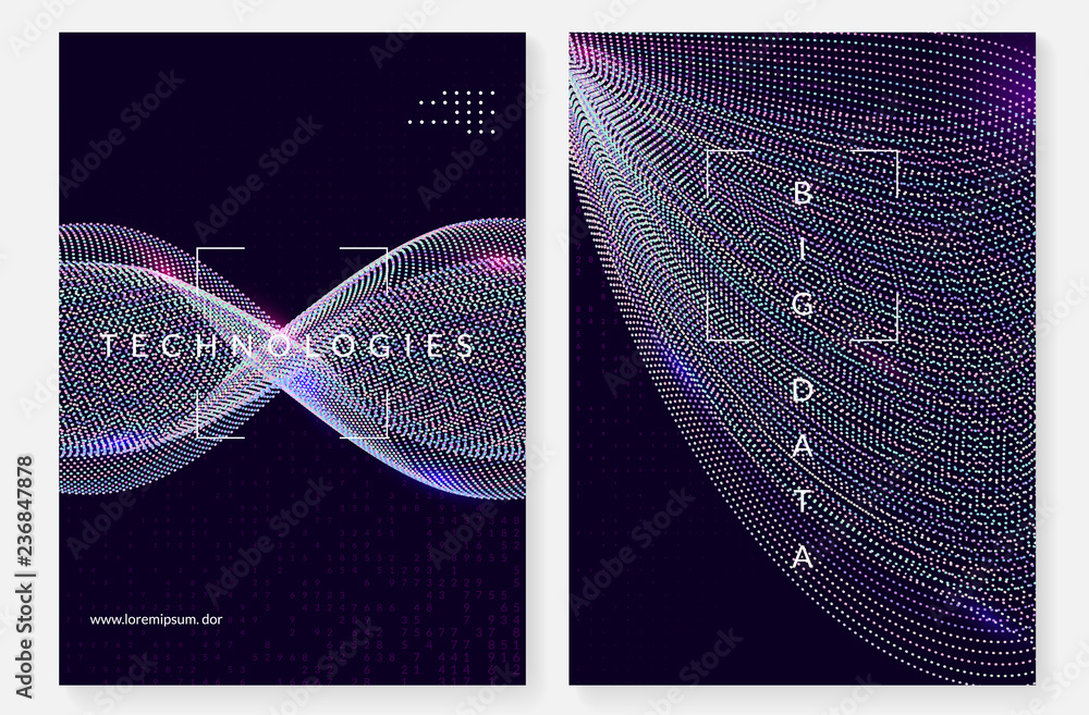 Big data background. Technology for visualization, artificial ...