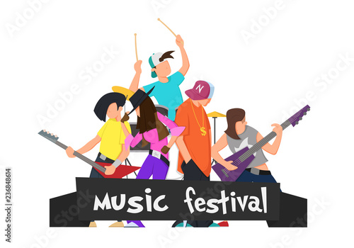 Group of young teenage men and women