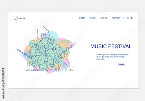 linear cartoony silhouettes of young people who sing dance