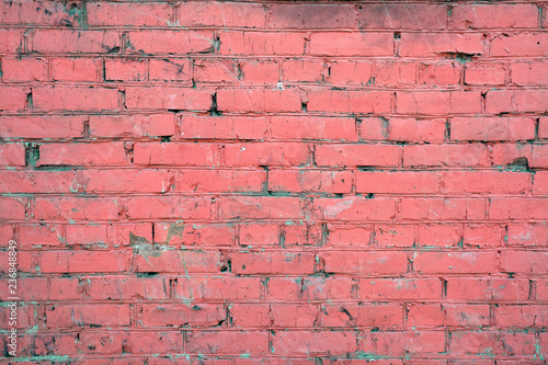 Old pink brick wall. Texture