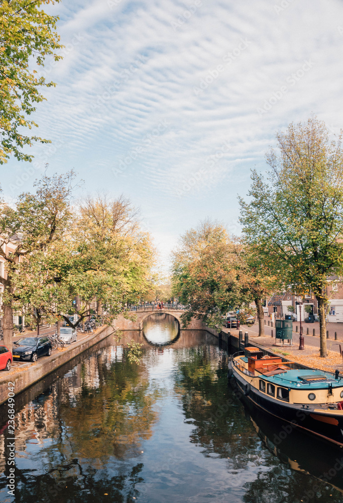 A bridge on a Canal in Amsterdam A bridge on a Canal in Amsterdam